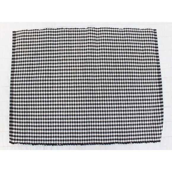 4 Pc Black Plaid Gingham Place mats Set Casual Picnic Country Classic Fabric - Picture 10 of 15